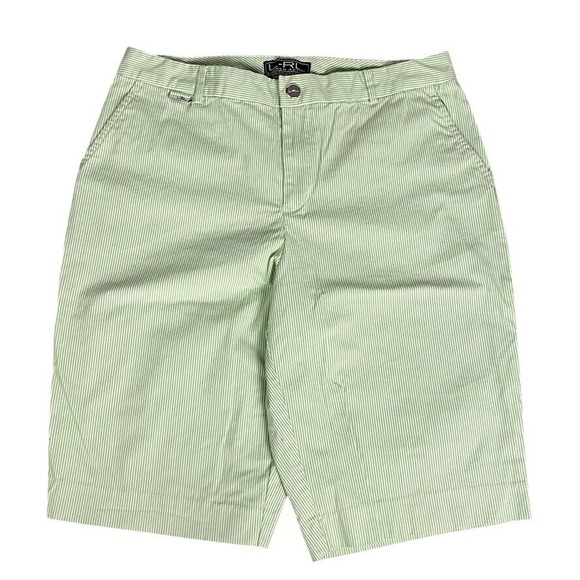 Lauren Ralph Lauren Pants - Ralph Lauren LRL Active Shorts Womens 10 Chino Green Striped Cotton Outdoor